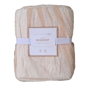 Pottery Barn Teen Gold Tulle Bed Skirt Queen Size